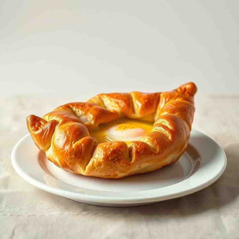 Adjarian Khachapuri - Georgian Cheese Boat